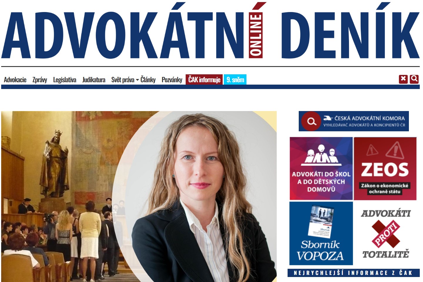 Oksana Rizak interview in Advokátní deník — prime gazette for Czech lawyers